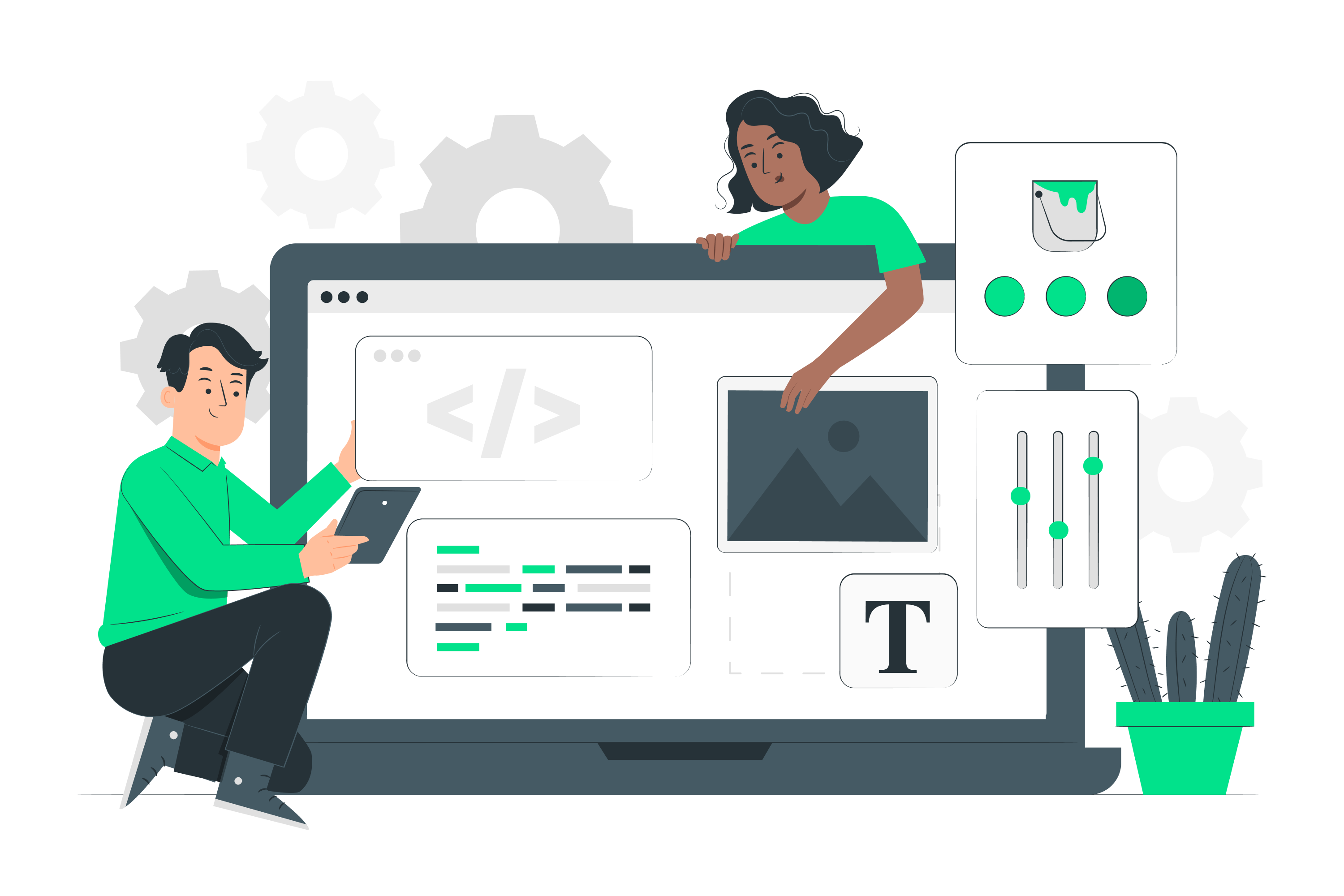 Illustration of people working